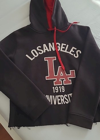 Diğer Siyah Kapüşonlu Baskılı kadın Sweatshirt