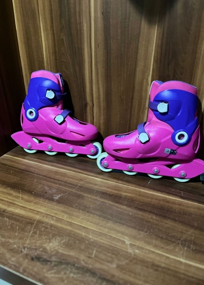 34 - 36 ayarlanılabilen pembe /mor çocuk decathlon paten - Görsel 2