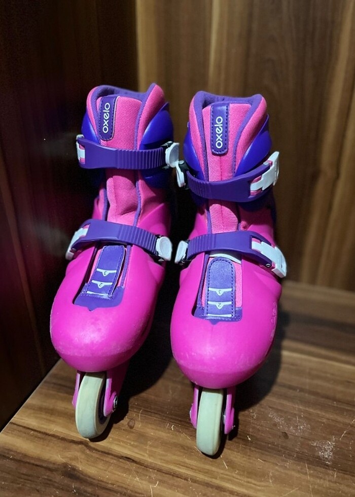34 - 36 ayarlanılabilen pembe /mor çocuk decathlon paten - Görsel 4