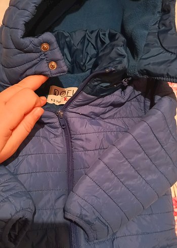 Çocuk mavi, Siyah Kışlık Fermuarlı Mont - Görsel 2