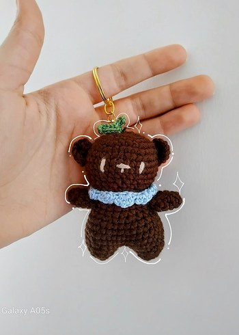 Mini teddy bear Keychain / Kahverengi Örgü Ayıcık Anahtarlık