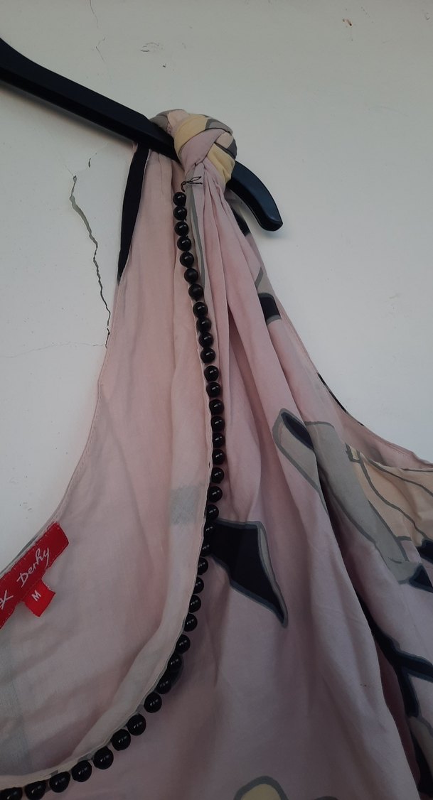 Tek omuz, desenli, orijinal Rene Derhy mini elbise - Görsel 3