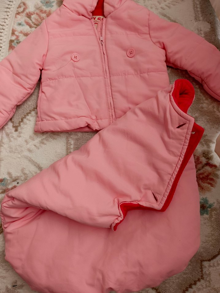 Kürklü Pembe Bebek Kız Tulumu - Görsel 2