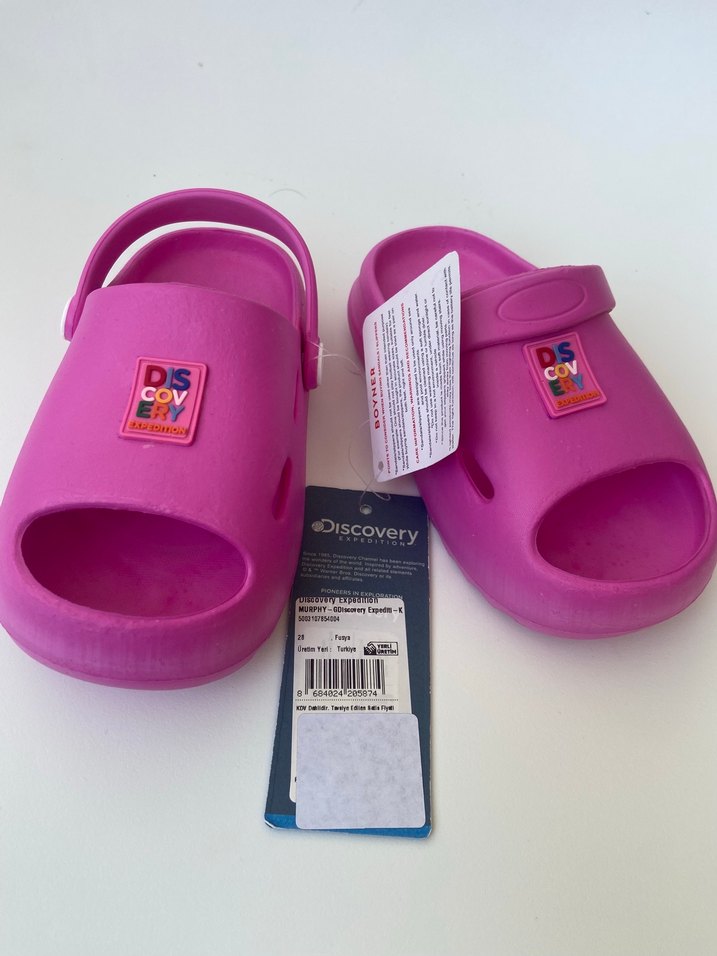 Düğmeli Pembe Kız Terlik Discovery - Görsel 2