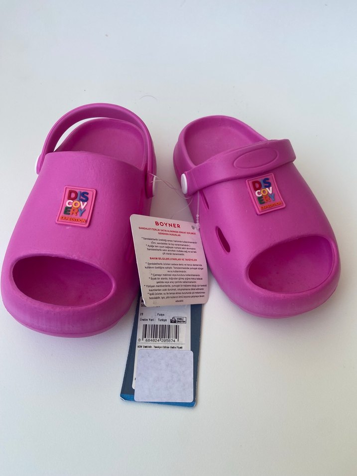 Düğmeli Pembe Kız Terlik Discovery - Görsel 3