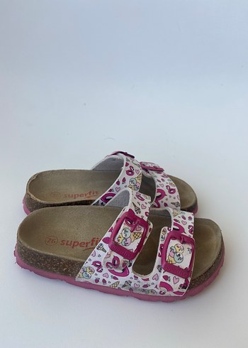 Kız Çocuk Renkli Baskılı Tokalı Terlik - Görsel 2