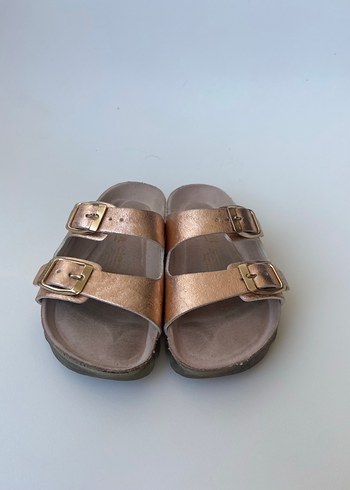 Altın Parlak Tokalı, Bakır renk Terlik - Görsel 2