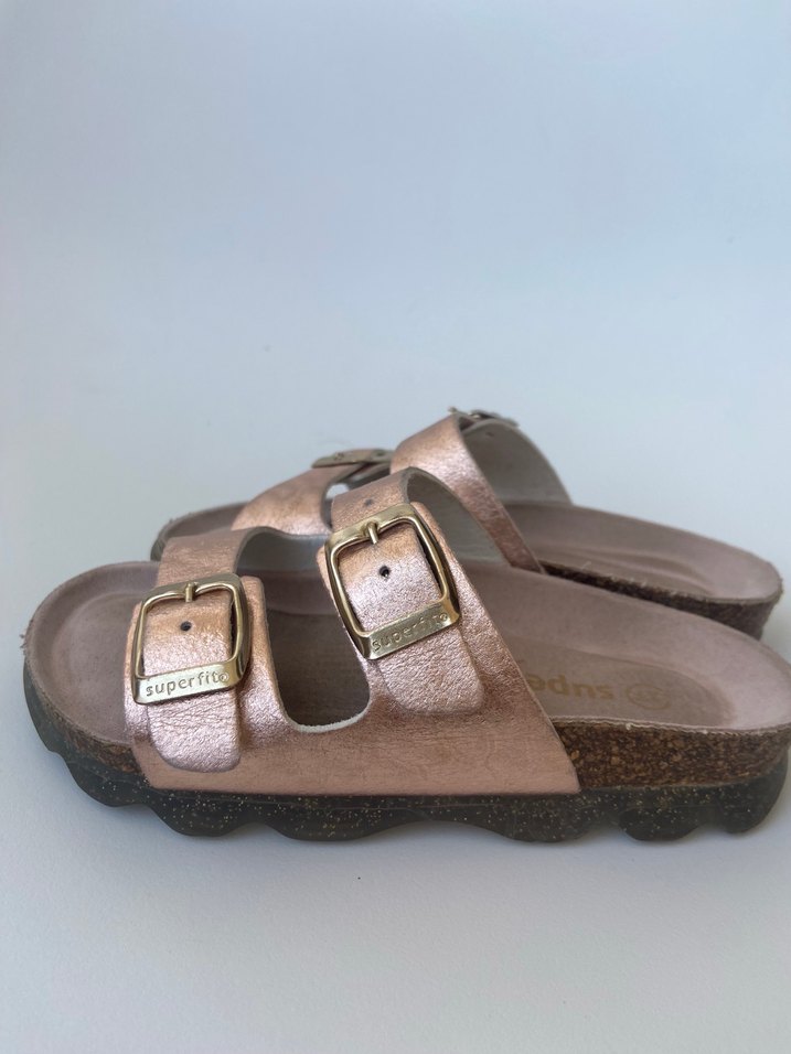 Altın Parlak Tokalı, Bakır renk Terlik - Görsel 3