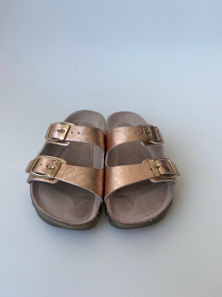 Altın Parlak Tokalı, Bakır renk Terlik - Görsel 2