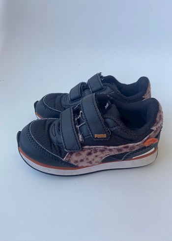 Puma Kız Çocuk Gri Leopar Desenli Spor Ayakkabı