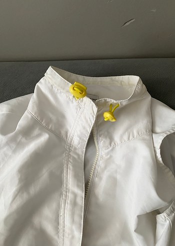 xs Beden beyaz Renk Beyaz Fermuarlı Keten Yelek