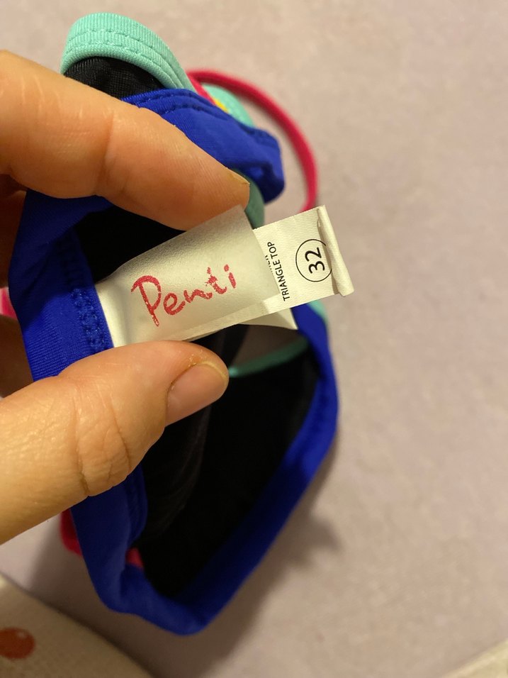 Renkli Baskılı Mini Bikini Üstü Velcro - Görsel 2