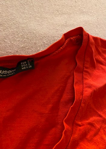 Kırmızı V Yakalı Kısa Kollu Hamile Elbisesi - Görsel 4