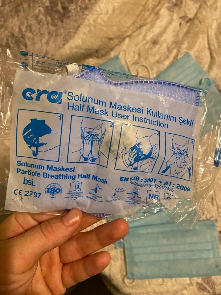 Mavi Tek Kullanımlık Cerrahi Maske 10'lu Paket - Görsel 3