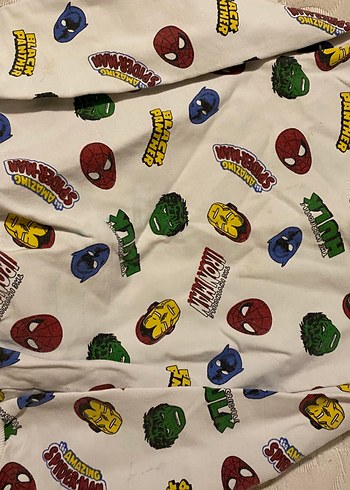 18-24 Ay Beden Renkli Marvel Baskılı Erkek Pijama Takımı
