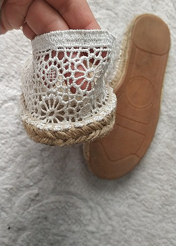 Dantel Detaylı Beyaz Bohem Espadril - Görsel 3