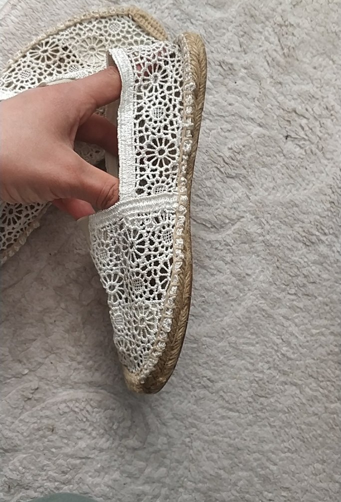 Dantel Detaylı Beyaz Bohem Espadril - Görsel 5