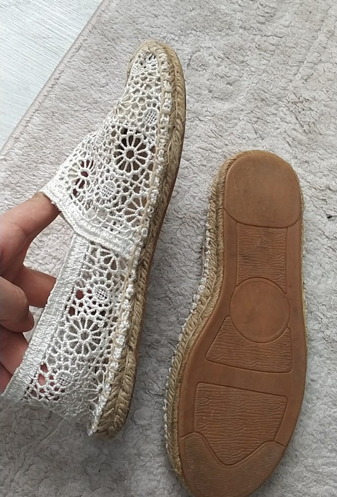 Dantel Detaylı Beyaz Bohem Espadril - Görsel 4