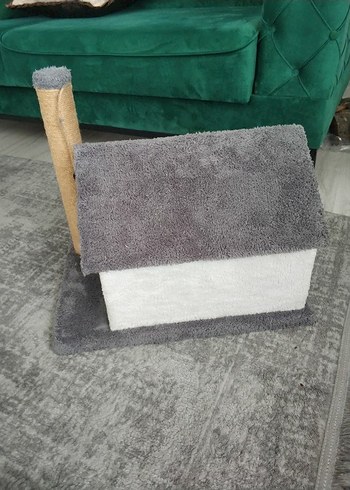 Gri Kedi Evi ve Tırmalama Direği - Görsel 2