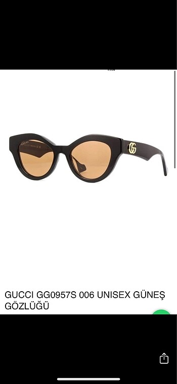 Gucci GG0957S 006 UNISEX Güneş gözlüğü