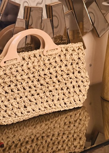 Zara Bej Örgü Bohem Kadın Çanta
