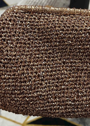 Zara Rose Gold Örgü Kadın Portföy Çanta 25lik Burs (ORTA BOY)