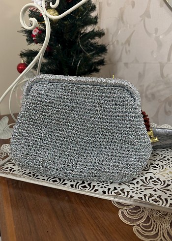 Beden Silver Renk Örgü Kadın Portföy Çanta