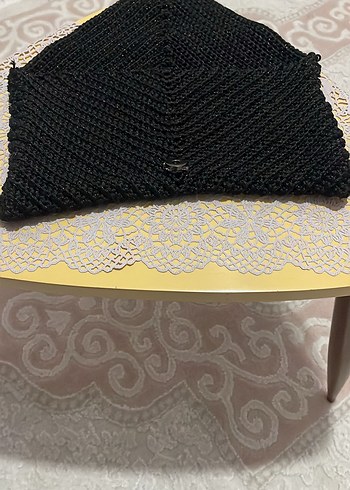 Zara Siyah Örgü Kadın Portföy Çanta