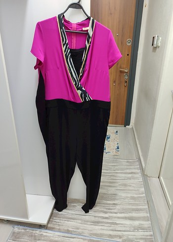 Pembe Zebra Desenli Hamile Tulum - Görsel 4