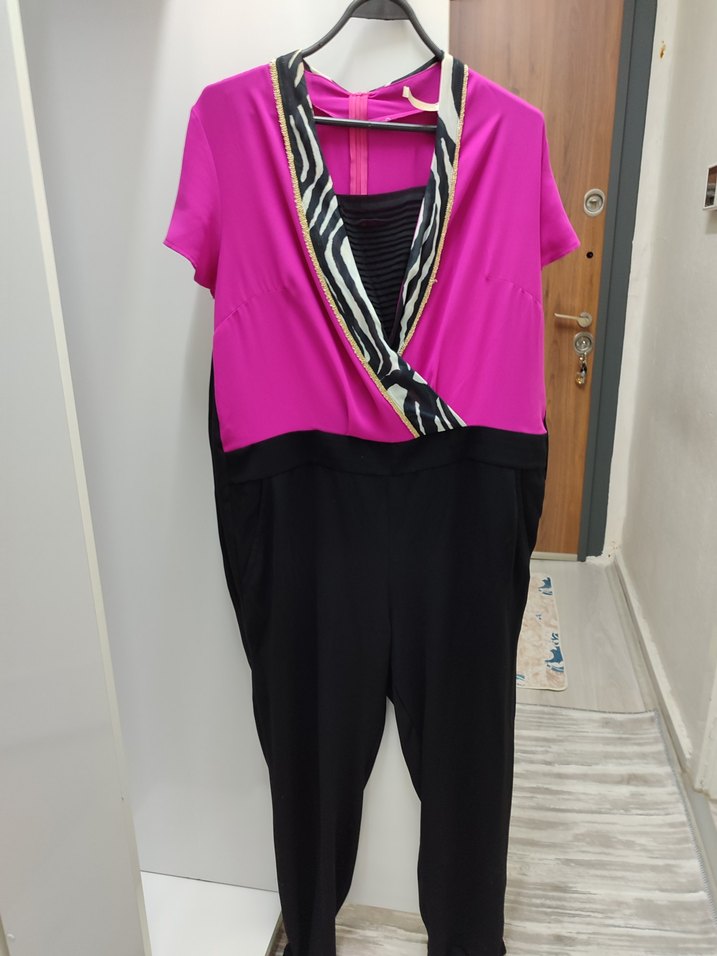 Pembe Zebra Desenli Hamile Tulum - Görsel 3