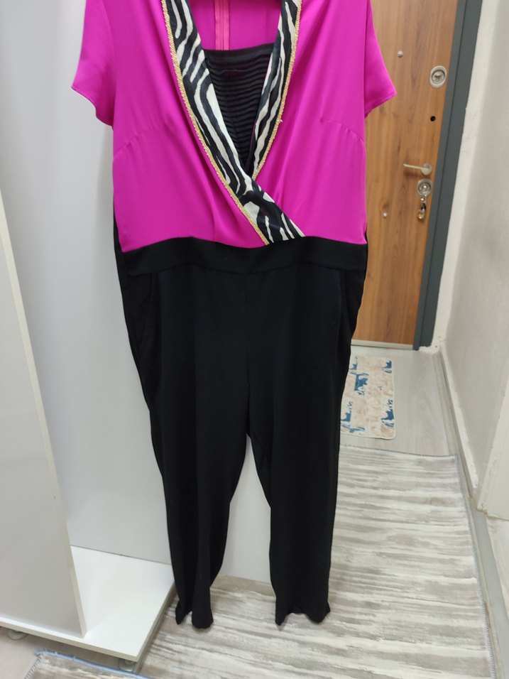 Pembe Zebra Desenli Hamile Tulum - Görsel 2