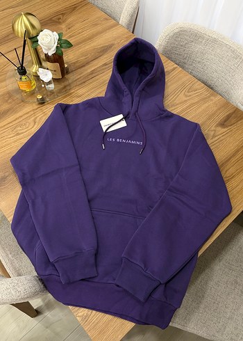 Les Benjamins Mor Kapusonlu Rahat Sweatshirt