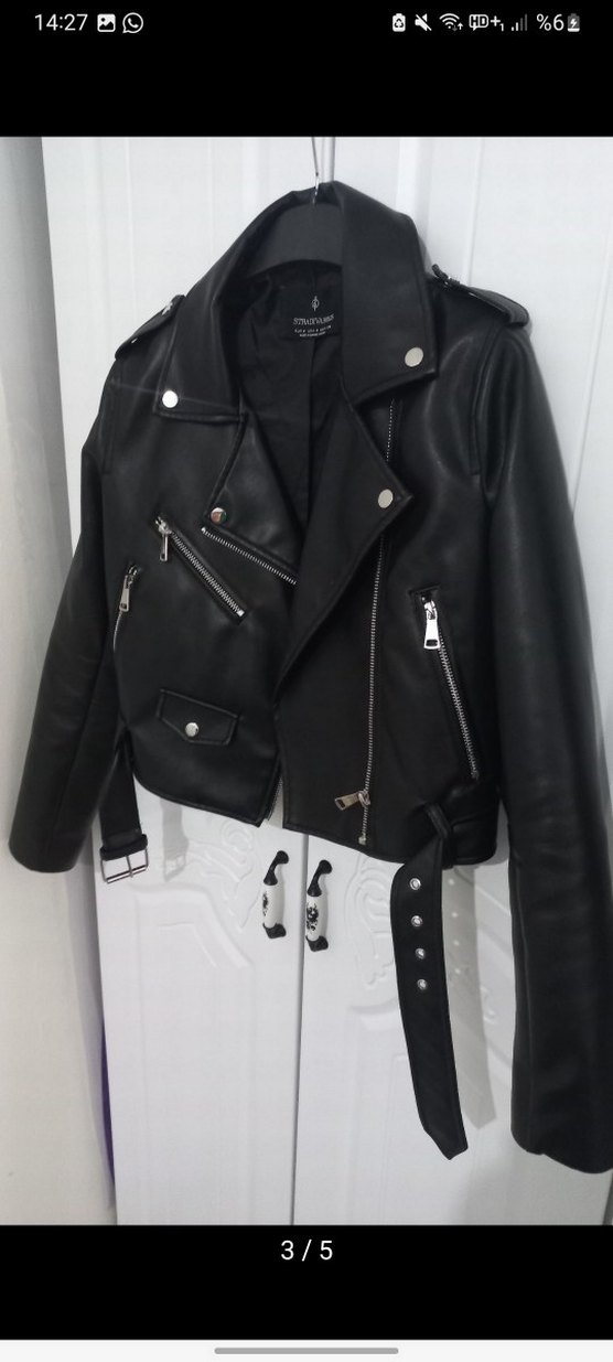 Siyah Deri Ceket - Görsel 2