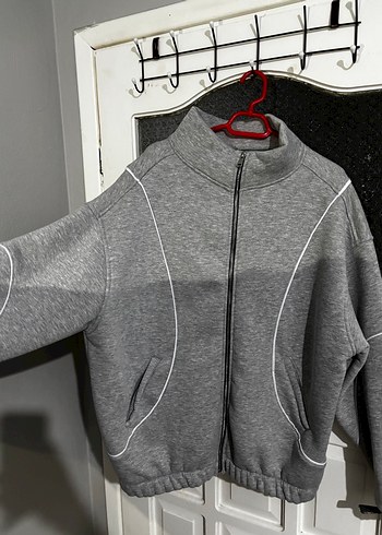 Gri Fermuarlı Yüksek Yakalı Erkek Polar - Görsel 2