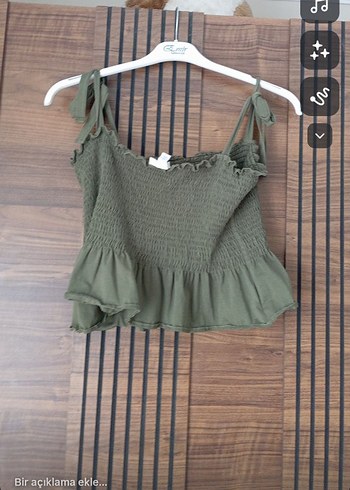 l Beden H&M Haki Yeşil Askılı Bluz
