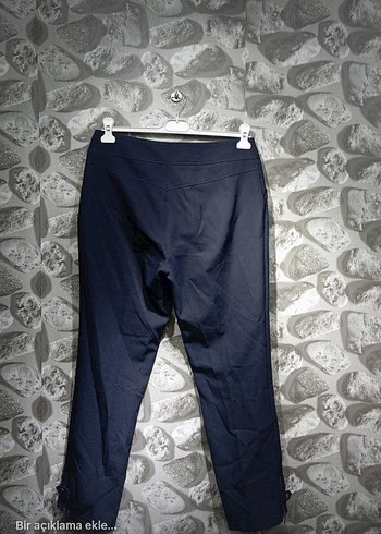 42 Beden Kadın Lacivert Kemerli Denim Pantolon