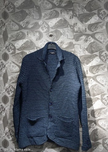 Erkek Gri Düğmeli Denim Ceket