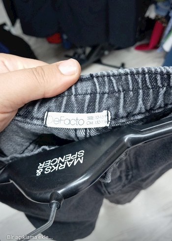 12-13 Yaş Beden Gri Bol Kesim Midi Denim çocukPantolon