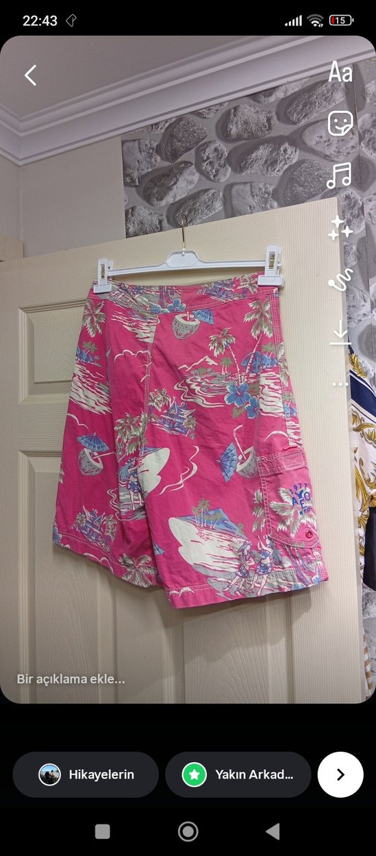 Pembe Bohem Renkli Erkek Şort - Görsel 2