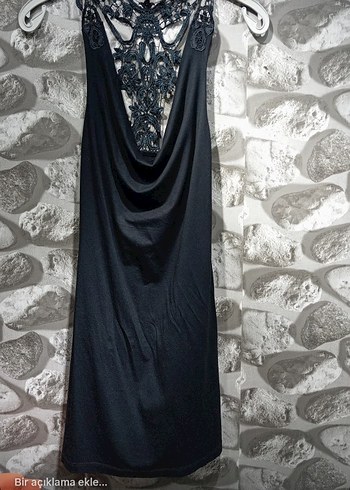 Siyah Straplez Uzun Gotik Drapeli Elbise
