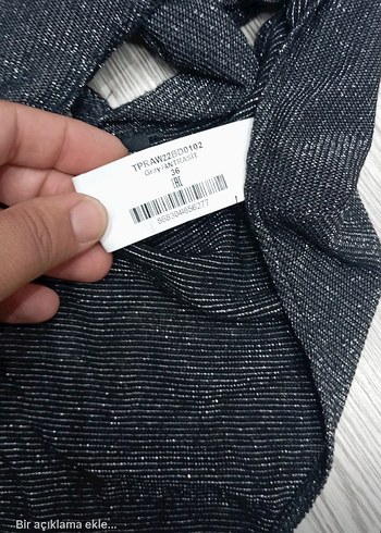 s Beden Trendyolmilla Antrasit Işıltılı Bağlama Detaylı Body