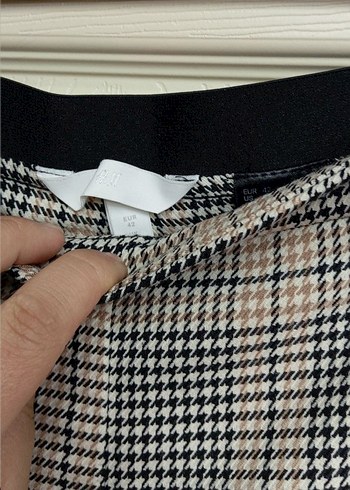 H&M Pilili Ekose Desenli Midi Kumaş Pantolon