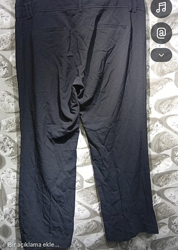 Düğmeli Siyah Hamile Keten Pantolon - Görsel 3