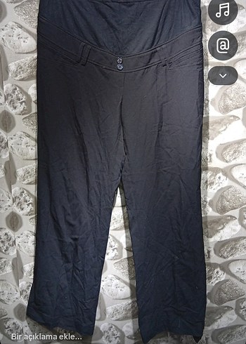 Düğmeli Siyah Hamile Keten Pantolon - Görsel 2