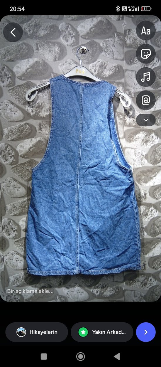 Kadın Mavi Kot Şort  elbise - Görsel 2