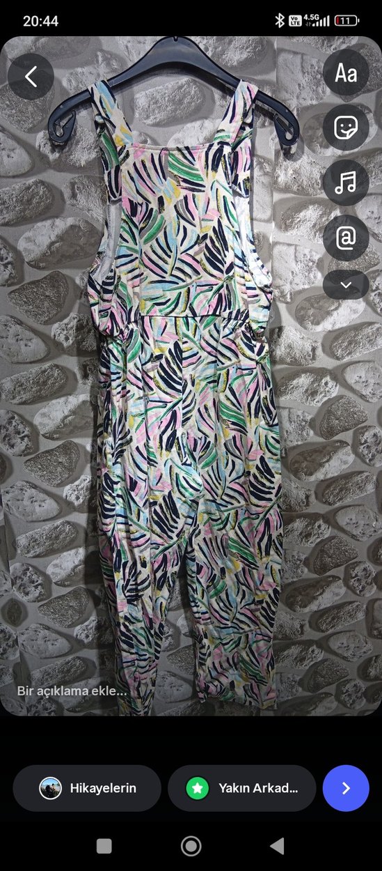 Kadın Pastel Renkli Uzun Tulum - Görsel 3