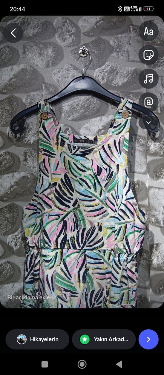 Kadın Pastel Renkli Uzun Tulum - Görsel 2