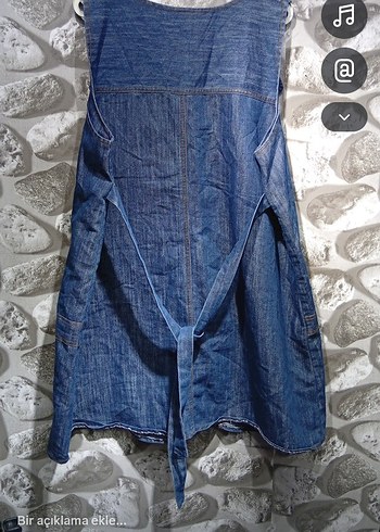 Nakışlı Kot Kadın Uzun Salopet - Görsel 4