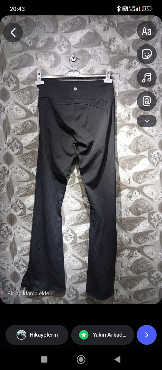 Siyah Kadın İspanyol Paça Spor Pantolon - Görsel 3