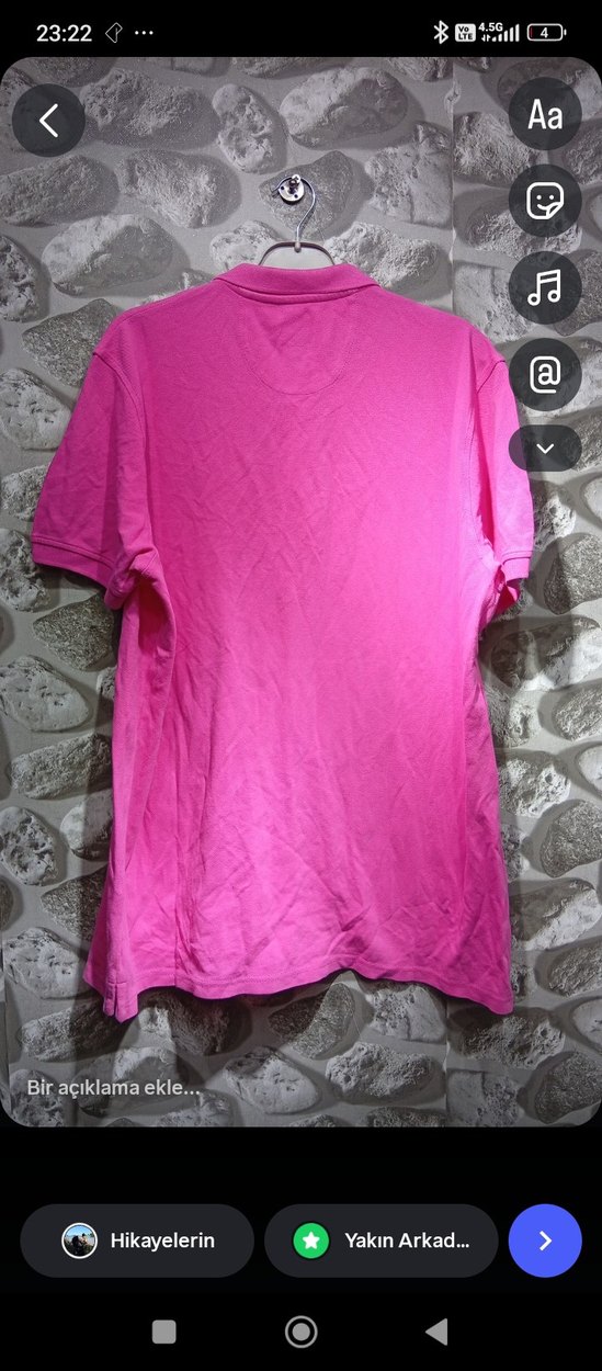 Erkek Pembe Polo Yaka Kısa Kollu Tişört - Görsel 3